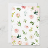 Invitation Baby shower d'éléphant rose floral (Dos)