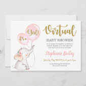 Invitation Baby shower d'éléphant virtuel (Devant)