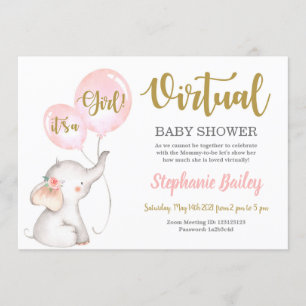 Invitation Baby shower d'éléphant virtuel
