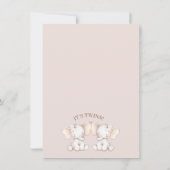 Invitation Baby shower d'éléphants à deux arches florales ros (Dos)