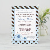 Invitation Baby shower d'éléphants moderne (Debout devant)
