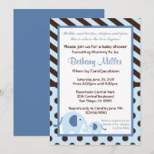 Invitation Baby shower d'éléphants moderne (Devant / Derrière)