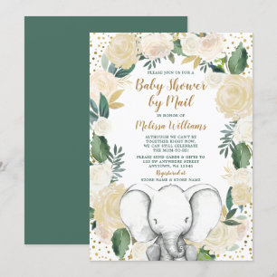 Invitation Baby shower d'éléphants neutres selon le sexe par 
