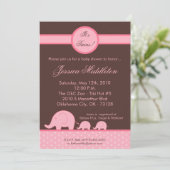 Invitation Baby shower d'éléphants pour les Twins (Debout devant)