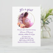 Invitation Baby shower Délicate Avec Photo (Debout devant)