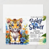 Invitation Baby shower délicieux Tiger Cub (Devant / Derrière)