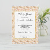 Invitation Baby shower d'Empreinte de léopard Chic Gold Blush (Debout devant)