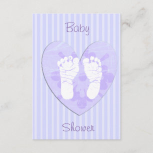 Invitation Baby shower d'empreintes de bébé lavande et pourpr