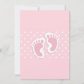 Invitation Baby shower d'empreintes de filles mignonnes roses (Dos)