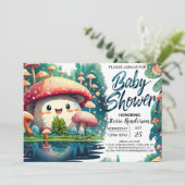 Invitation Baby shower d'enchantement Boho Toadstool (Debout devant)