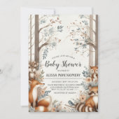 Invitation Baby shower d'enchantement des bois (Devant)