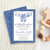 Invitation Baby shower Denim Baby Blue Jean