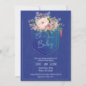 Invitation Baby shower Denim Blue Jean (Devant)