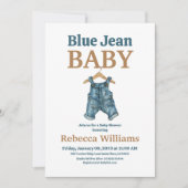 Invitation Baby shower Denim Boy Blue Jean (Devant)