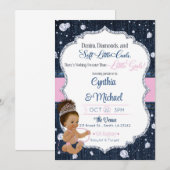 Invitation Baby Shower Denim & Diamants (Devant / Derrière)