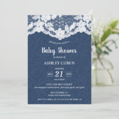 Invitation Baby shower Denim et Lace (Debout devant)