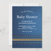 Invitation Baby shower Denim Zipper Jeans (Devant)
