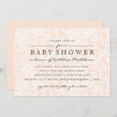 Invitation Baby shower dentelle vintage (Devant / Derrière)