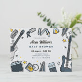 Invitation Baby shower d'équipement de guitare (Debout devant)