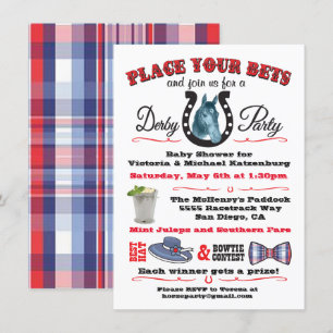 Invitation Baby shower Derby Horse Racing