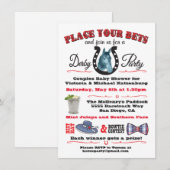 Invitation Baby shower Derby Horse Racing (Devant / Derrière)