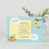Invitation Baby shower des abeilles bourdonnantes 5x7 Invitat (Debout devant)