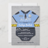 Invitation Baby shower des agents de police (Devant)