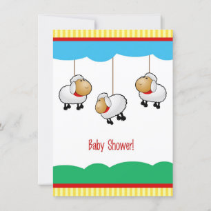 Invitation Baby shower des agneaux