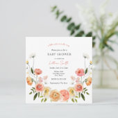 Invitation Baby shower des agrumes et fleurs (Debout devant)
