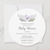 Invitation Baby shower des ailes d'Angel Wings aux aquarelles (Devant)