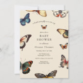 Invitation Baby shower des ailes papillons (Devant)