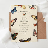 Invitation Baby shower des ailes papillons
