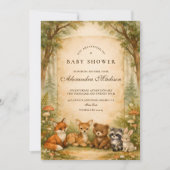 Invitation Baby Shower des amis de la forêt (Devant)