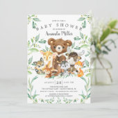 Invitation Baby Shower des amis de la forêt (Debout devant)