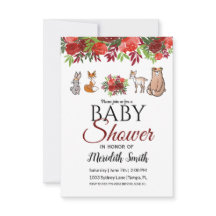 Baby shower des animaux boisés floraux de Bourgogn