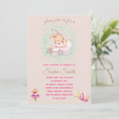 Invitation Baby shower des animaux de ballet (Debout devant)