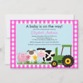 Invitation Baby shower des animaux de Barnyard Inv (Devant)
