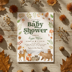 Invitation Baby shower des animaux de bois neutres selon le s