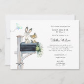 Invitation Baby shower des animaux de bois par courrier (Devant)