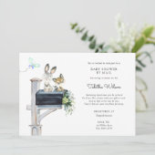 Invitation Baby shower des animaux de bois par courrier (Debout devant)