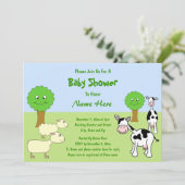 Invitation Baby shower des animaux de ferme (Debout devant)