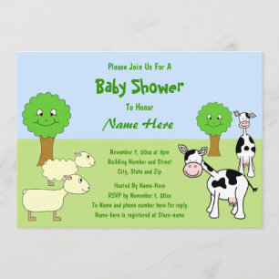 Invitation Baby shower des animaux de ferme