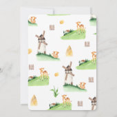 Invitation Baby shower des animaux de ferme aquarelle (Dos)