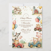 Invitation Baby shower des animaux de ferme Barnyard (Devant)