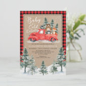 Invitation Baby shower des animaux de forêt de la sériole d'h (Debout devant)