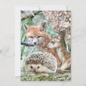 Invitation Baby shower des animaux de la créature des bois (Dos)