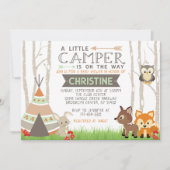 Invitation Baby shower des animaux de la forêt de la Petite C (Devant)
