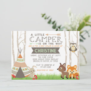 Invitation Baby shower des animaux de la forêt de la Petite C
