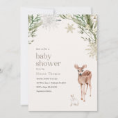 Invitation Baby shower des animaux de la forêt d'h (Devant)