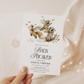 Invitation Baby shower des animaux de la forêt lunaire